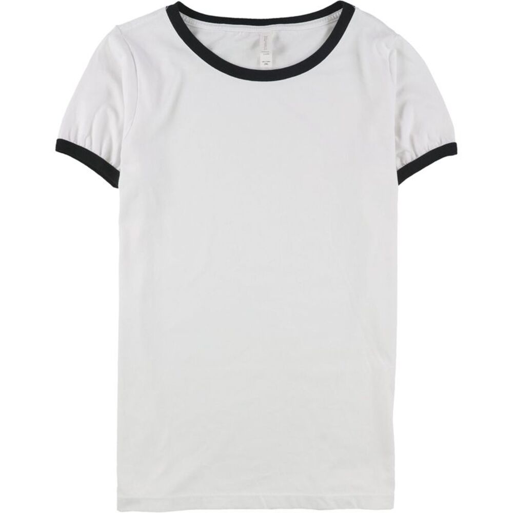 Hybrid Womens Honolulu Ringer Basic T-Shirt, White, XL, DM